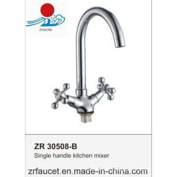 Modern Double Handle Deck Mounted Kitchen Faucet